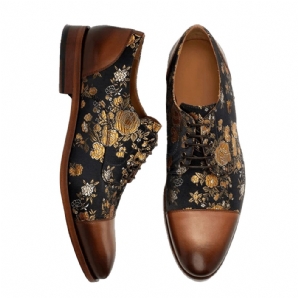 Herren Mit Blumenmuster Im Britischen Stil Mützen Toe Bequeme Lässige Formelle Schuhe