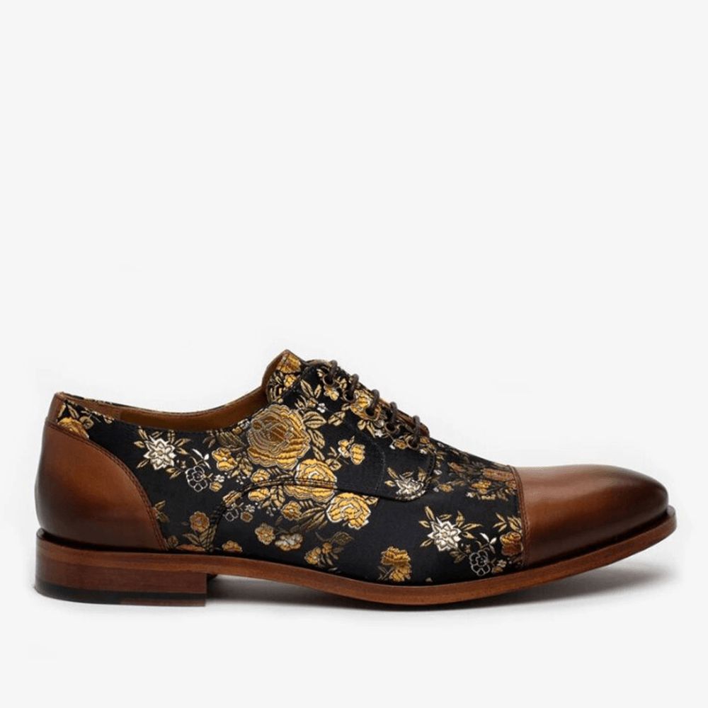 Herren Mit Blumenmuster Im Britischen Stil Mützen Toe Bequeme Lässige Formelle Schuhe