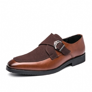 Herren Retro Metallschnalle Leder Spleißen Synthetisches Wildleder Bequeme Tragbare Business Casual Schuhe