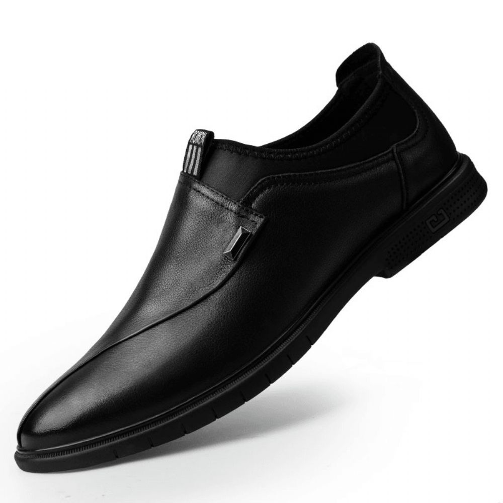 Herren Slip-On Business Formal Loafers Aus Reinem Leder Mit Nähten