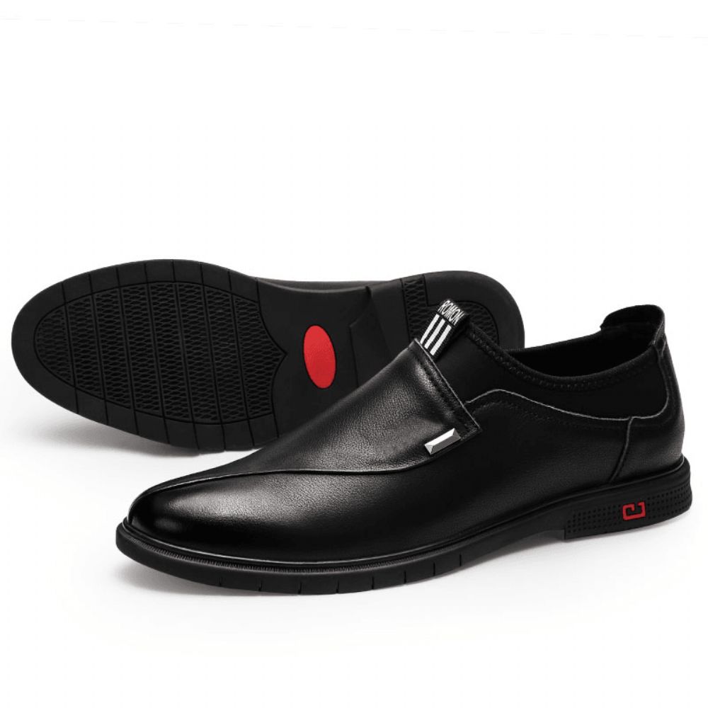 Herren Slip-On Business Formal Loafers Aus Reinem Leder Mit Nähten