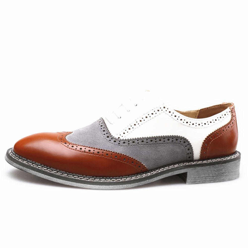 Männer Brogue Colorblock Oxfords Schnüren Business Casual Formale Schuhe