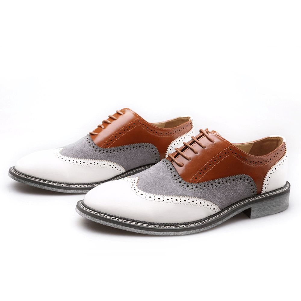 Männer Brogue Colorblock Oxfords Schnüren Business Casual Formale Schuhe