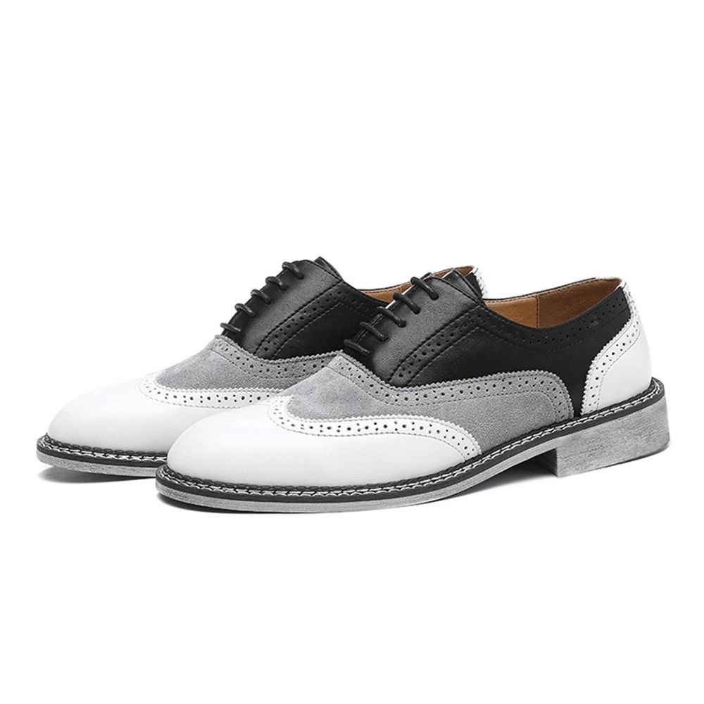 Männer Brogue Colorblock Oxfords Schnüren Business Casual Formale Schuhe