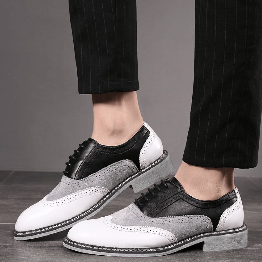 Männer Brogue Colorblock Oxfords Schnüren Business Casual Formale Schuhe