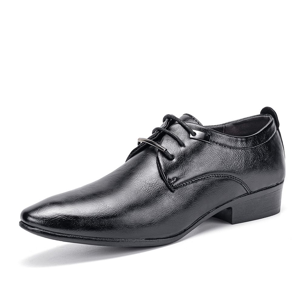 Männer Leder Atmungsaktive Spitzschuh Weicher Boden Schnürung Vintage Kleid Casual Business Schuhe