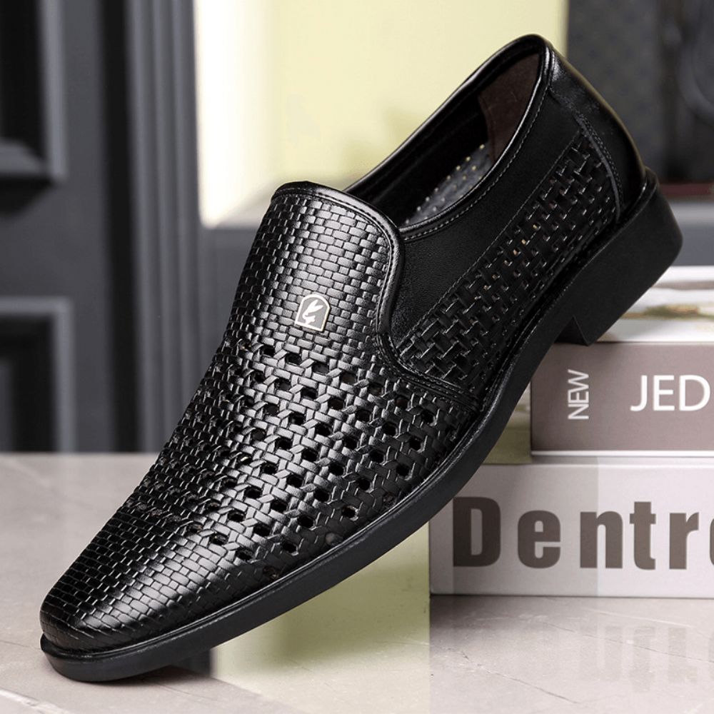 Männer Mikrofaser Leder Loch Rutschfeste Atmungsaktive Business Casual Formelle Schuhe