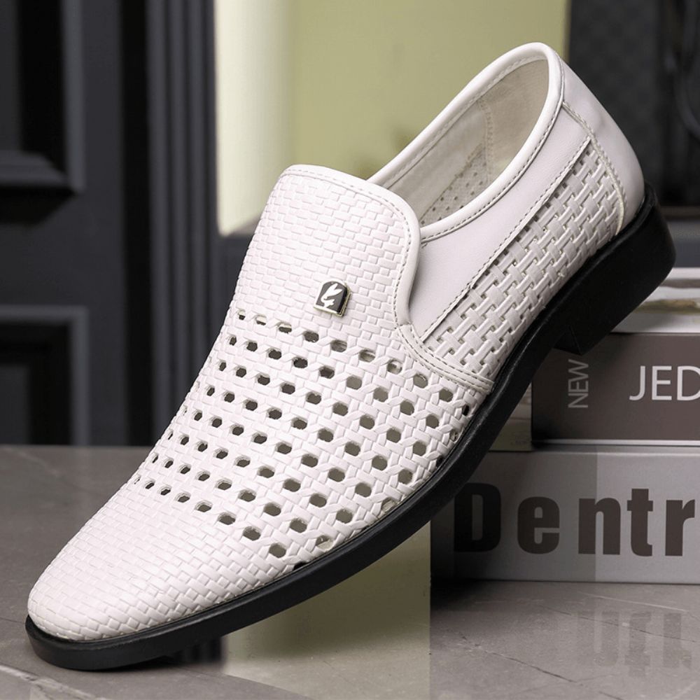 Männer Mikrofaser Leder Loch Rutschfeste Atmungsaktive Business Casual Formelle Schuhe