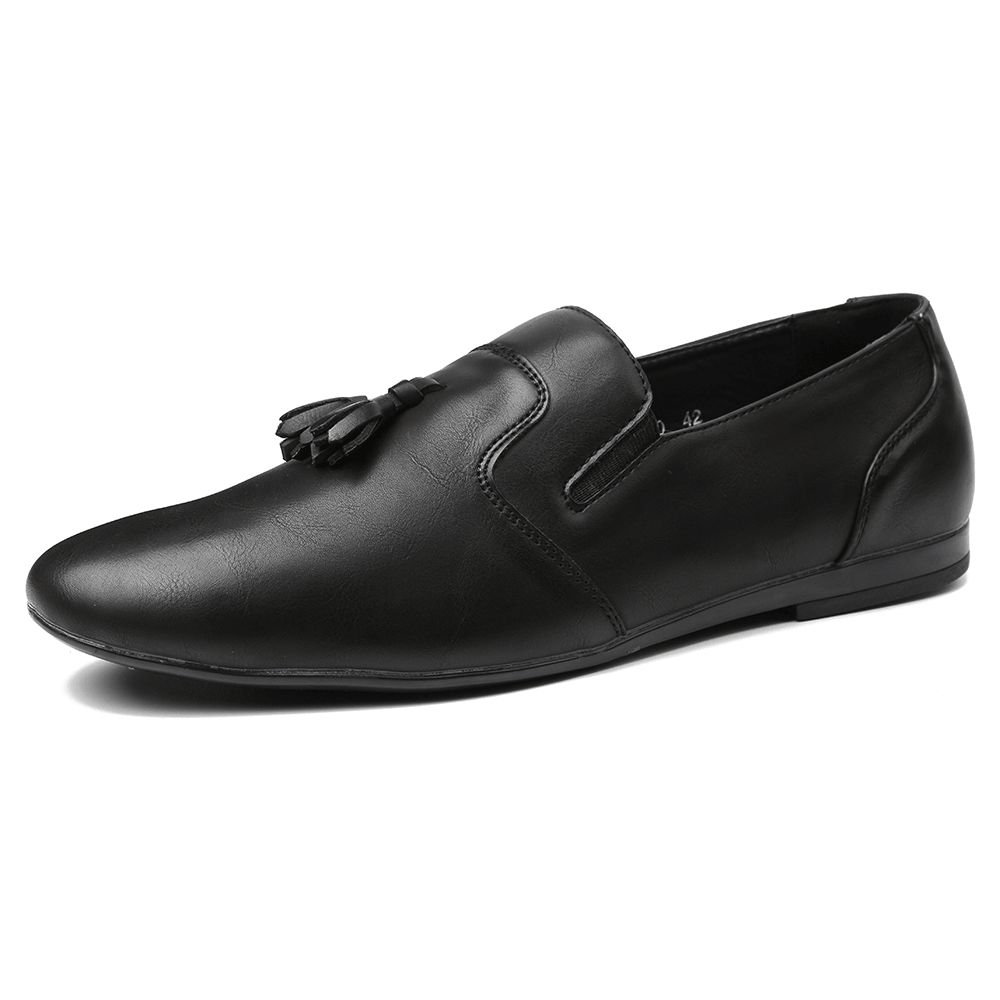 Menico Herren Rutschfeste Quaste Dekoration Slip-On Casual Leder Oxfords