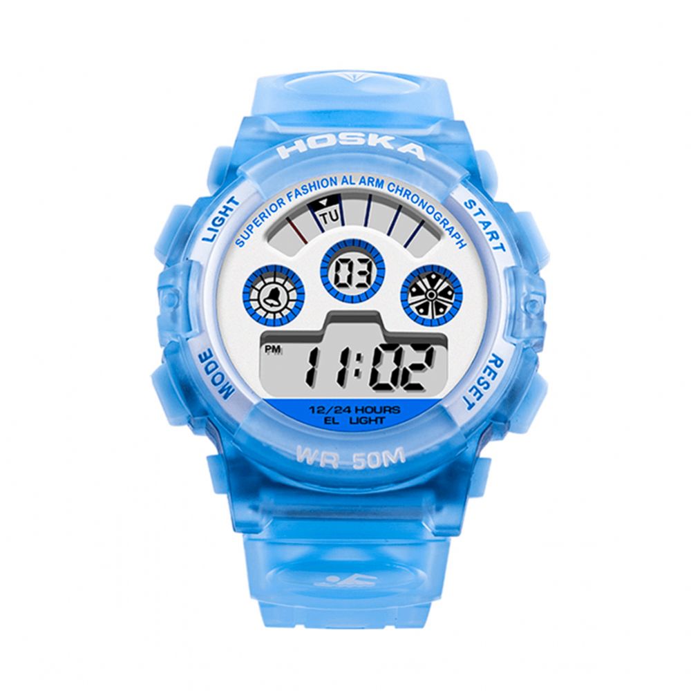 Hoskas H001S Frische Rosa Blaue Farbe Wasserdichte Mode-Art-Kinderuhr-Paar-Digitaluhr