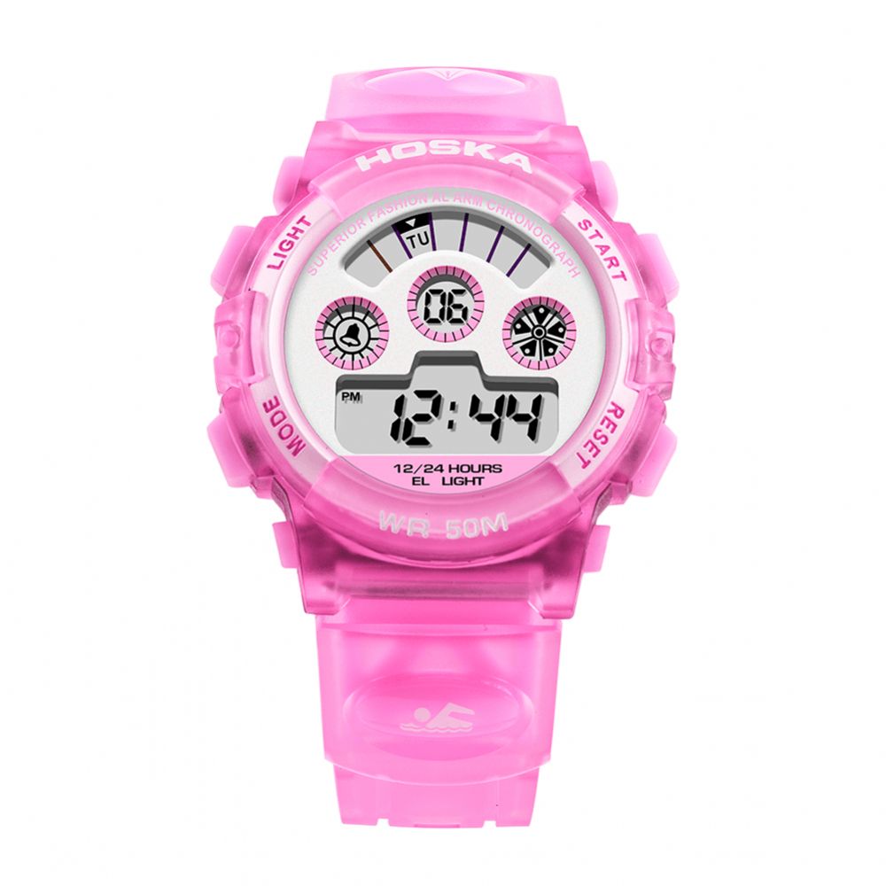 Hoskas H001S Frische Rosa Blaue Farbe Wasserdichte Mode-Art-Kinderuhr-Paar-Digitaluhr