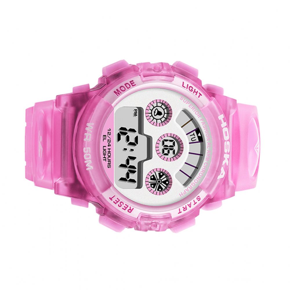 Hoskas H001S Frische Rosa Blaue Farbe Wasserdichte Mode-Art-Kinderuhr-Paar-Digitaluhr