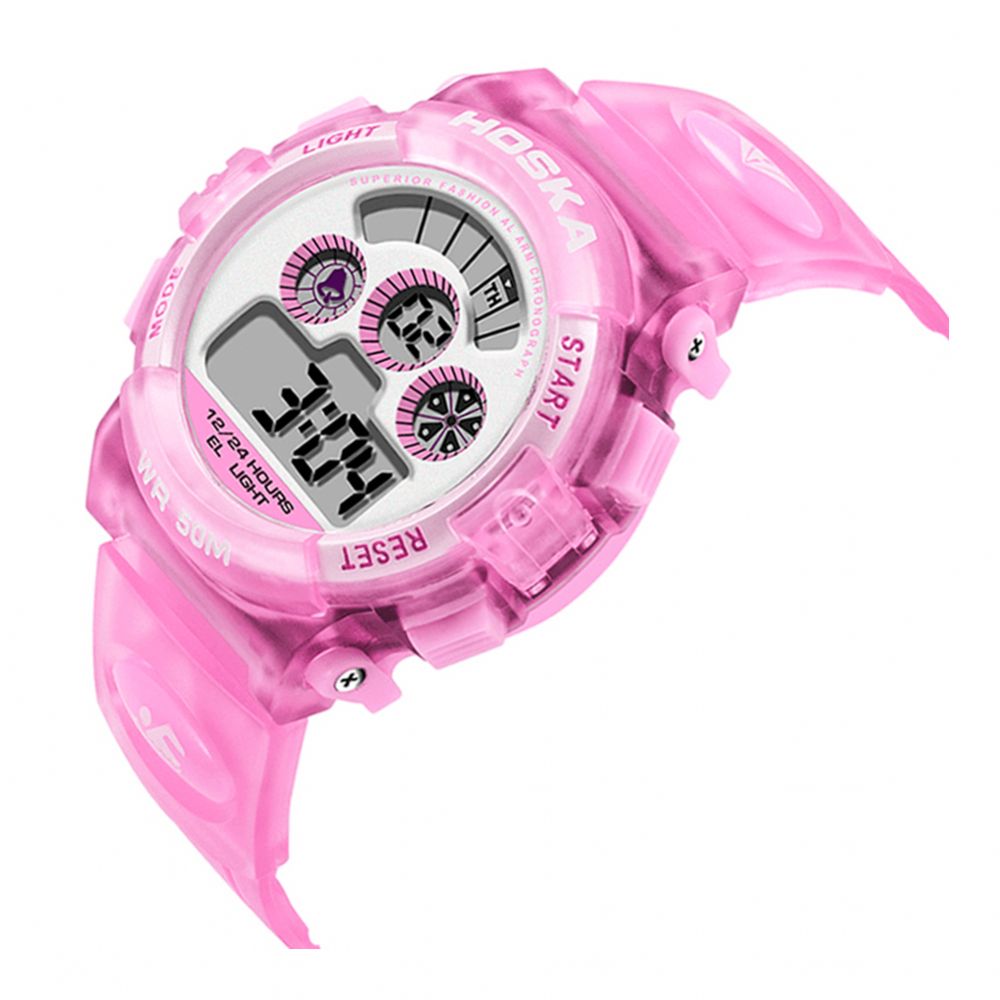 Hoskas H001S Frische Rosa Blaue Farbe Wasserdichte Mode-Art-Kinderuhr-Paar-Digitaluhr