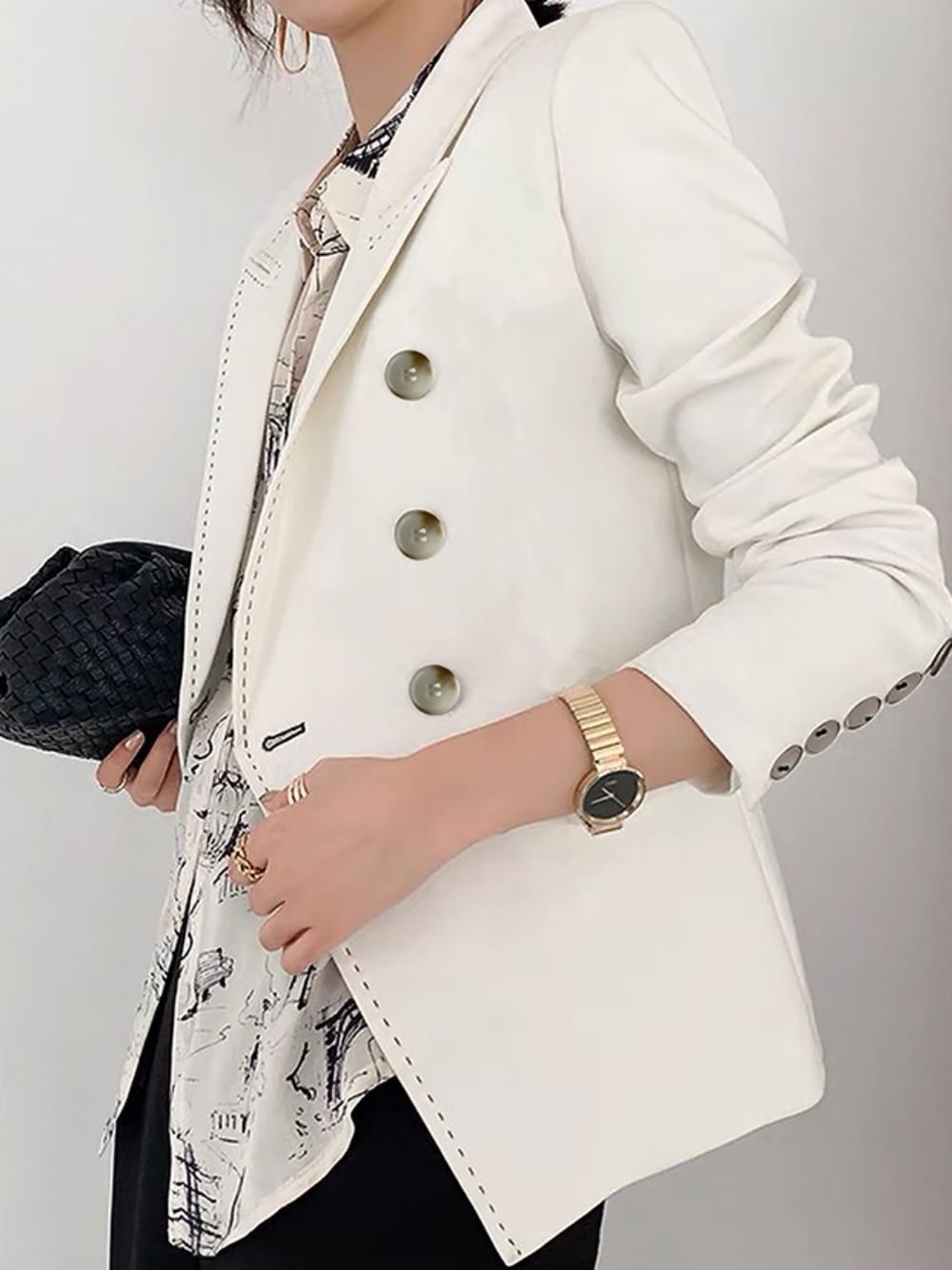 Autumn H-Line Langarm Pendeln Loose Plain Blazer