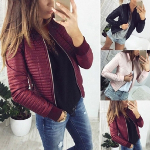 Cardigan Mit Reißverschluss Einfarbige Jacke