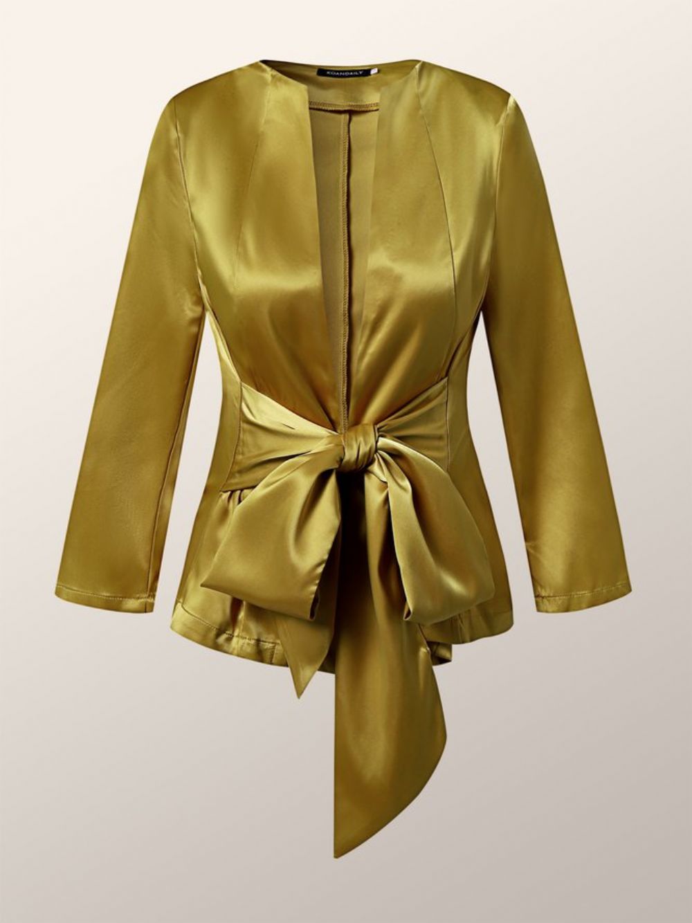 Elegante Satin-Schnürjacke Mit Stehkragen