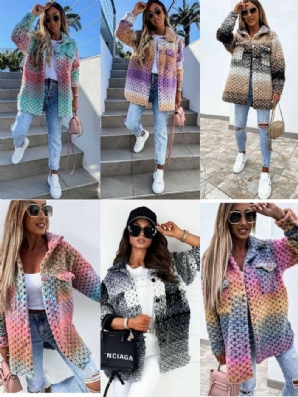 Neues Produkt Fashion Print Damen Wollmantel