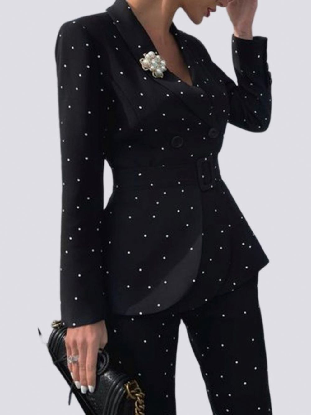 Polka Dots Revers Eleganter Blazer