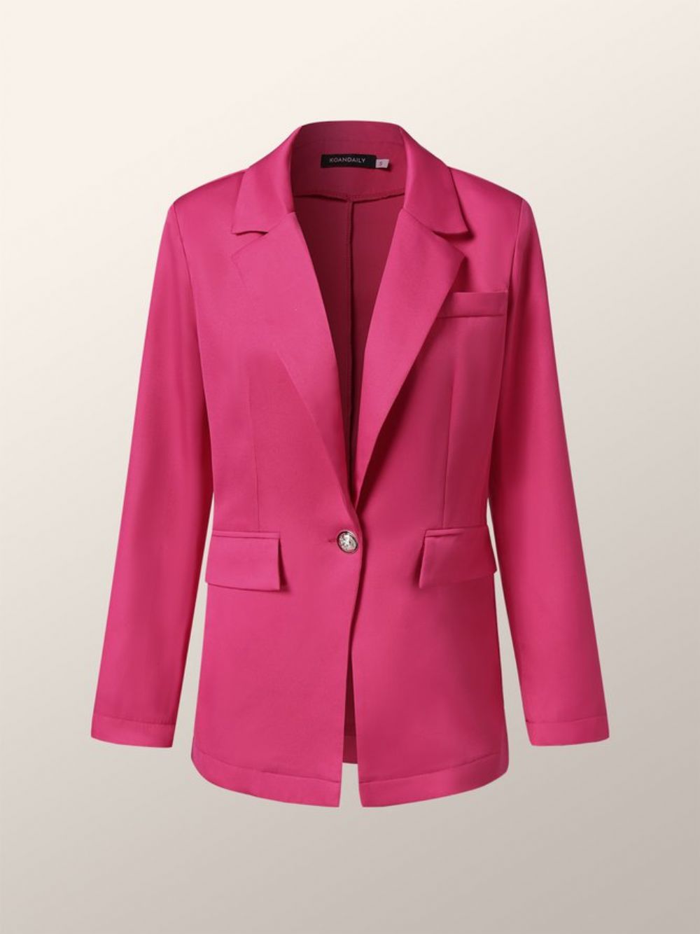 Roséroter Langärmliger Schlichter Eleganter Blazer Mit Normaler Passform