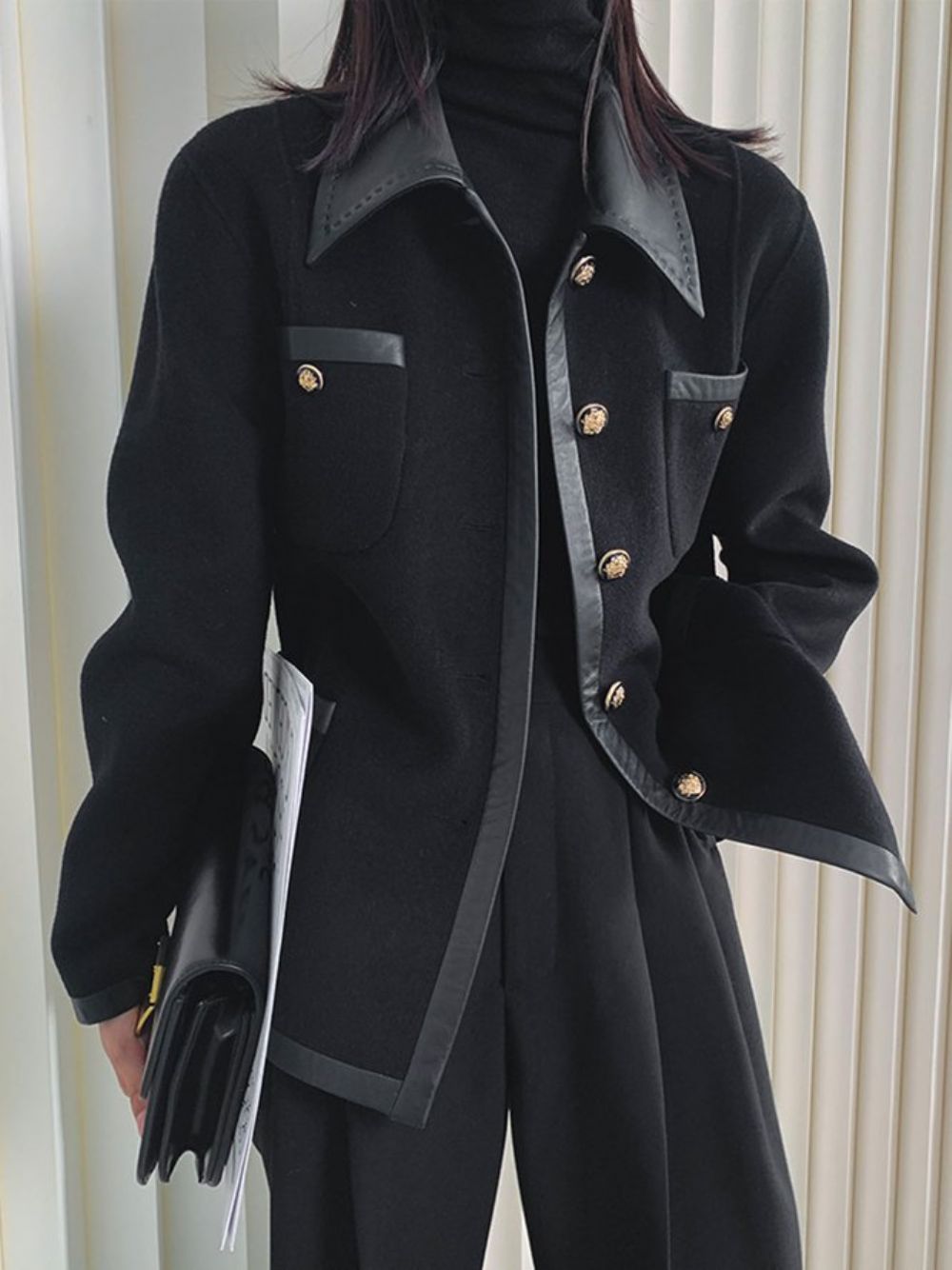 Urban Plain Jacke Mit Hemdkragen Und Schlitz