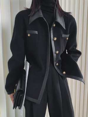 Urban Plain Jacke Mit Hemdkragen Und Schlitz