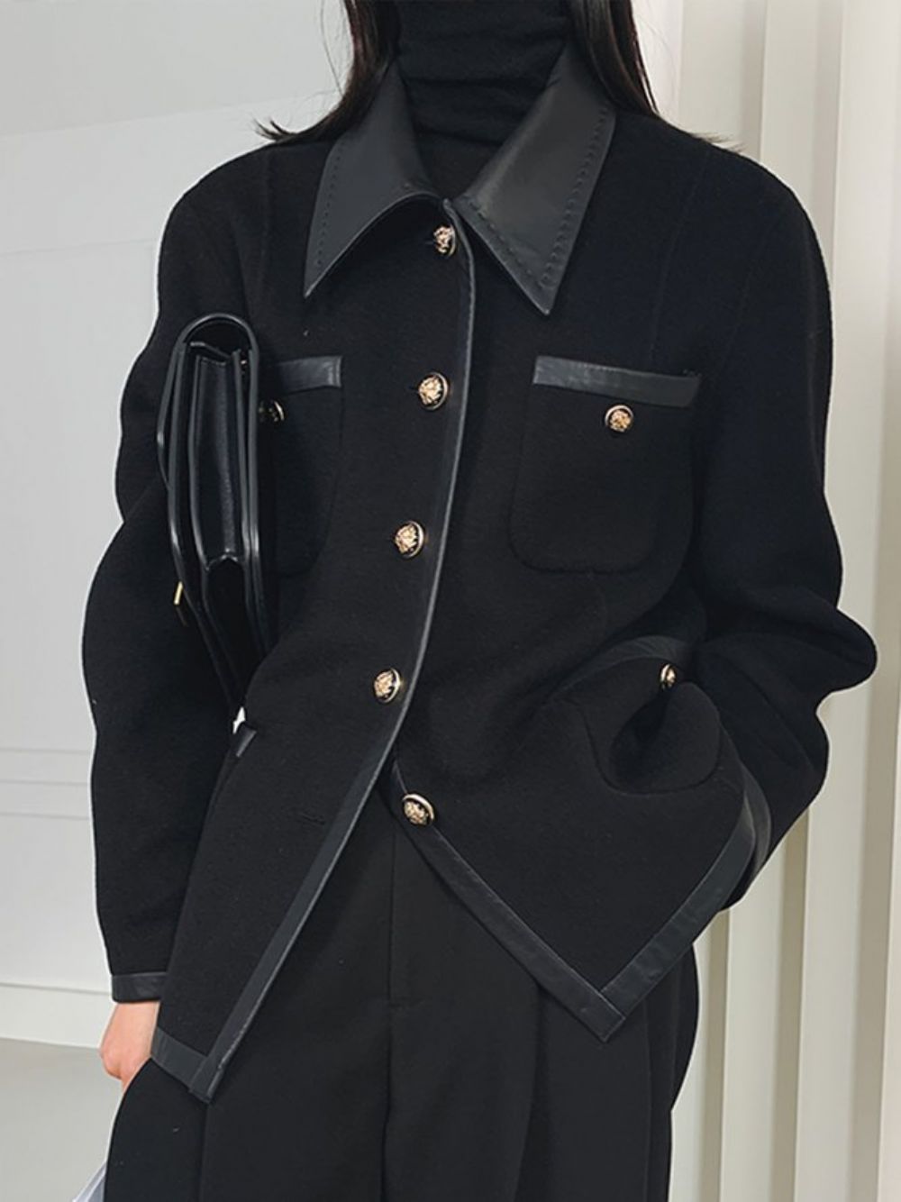 Urban Plain Jacke Mit Hemdkragen Und Schlitz