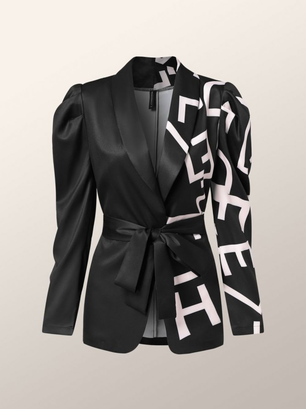 Urban Split Joint Langarm-Blazer Mit Textbuchstaben Bedruckt