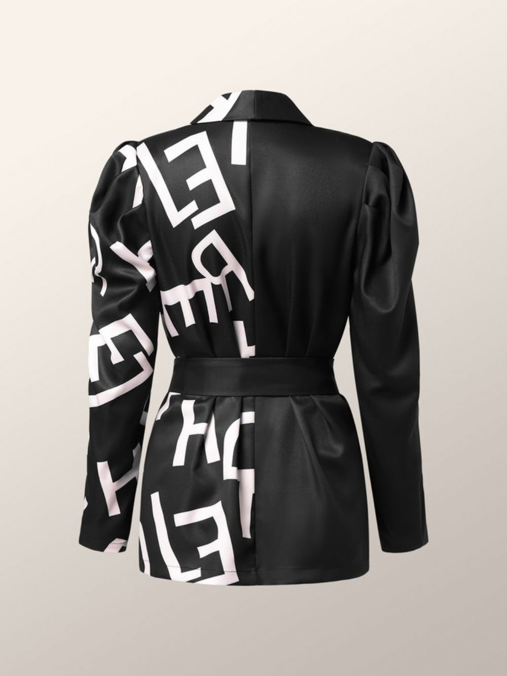 Urban Split Joint Langarm-Blazer Mit Textbuchstaben Bedruckt