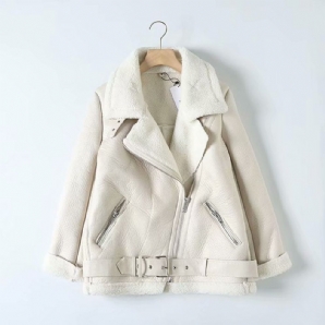 Winter Faux Lammlederjacke