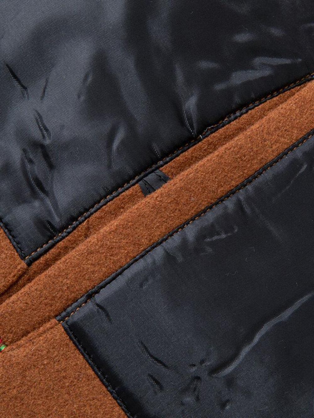 Einreihige Mittellange Business-Trenchcoats Aus Wolle Für Herren Mit Taschen