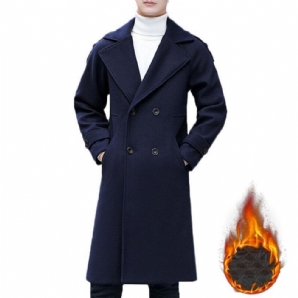 Schlanker Mittellanger Zweireihiger Dicker Warmer Stilvoller Trenchcoat Für Herren