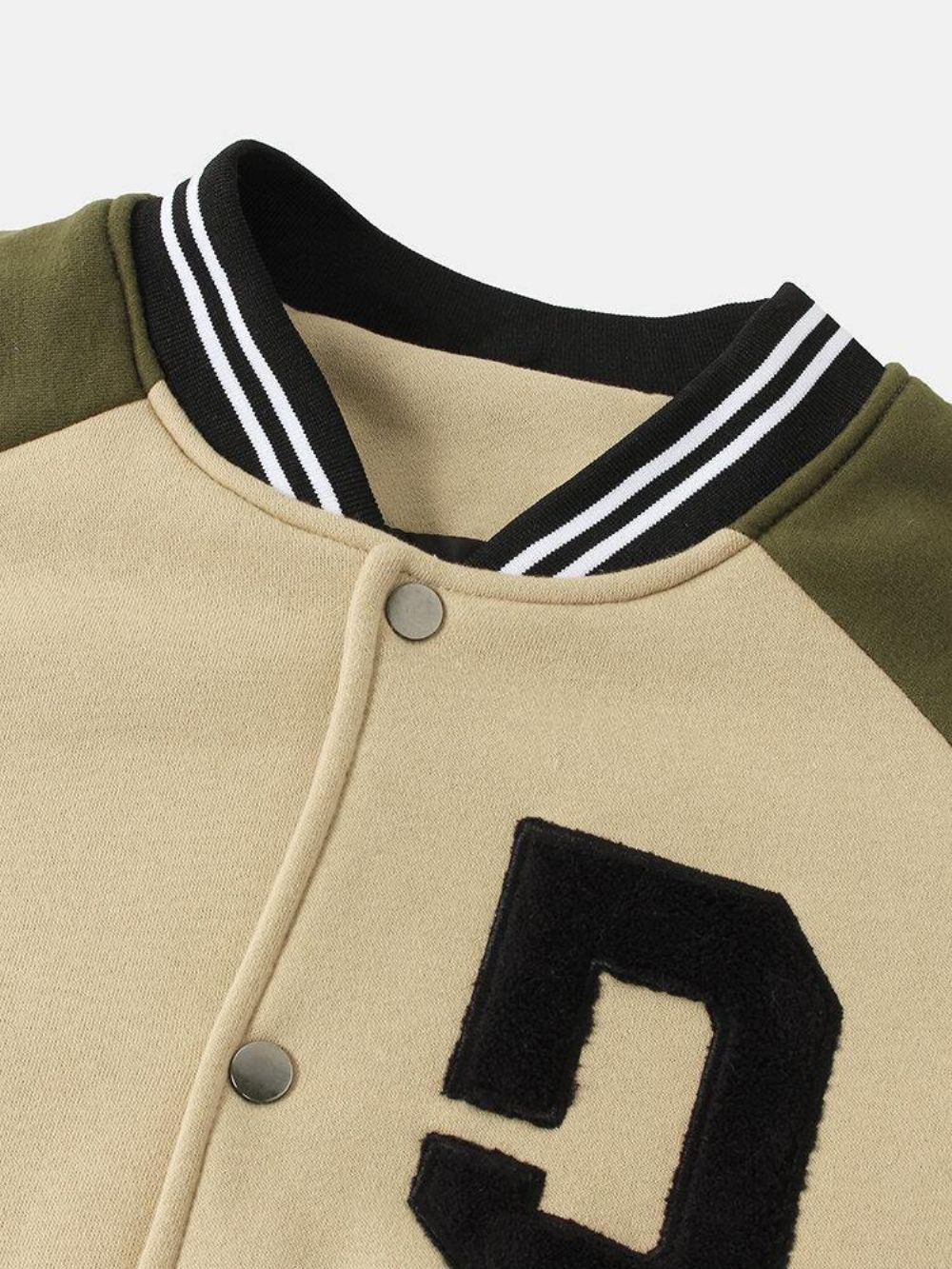 Herren Vintage Dicke Raglanärmel Knopf Lässige Lose Varsity Jacke