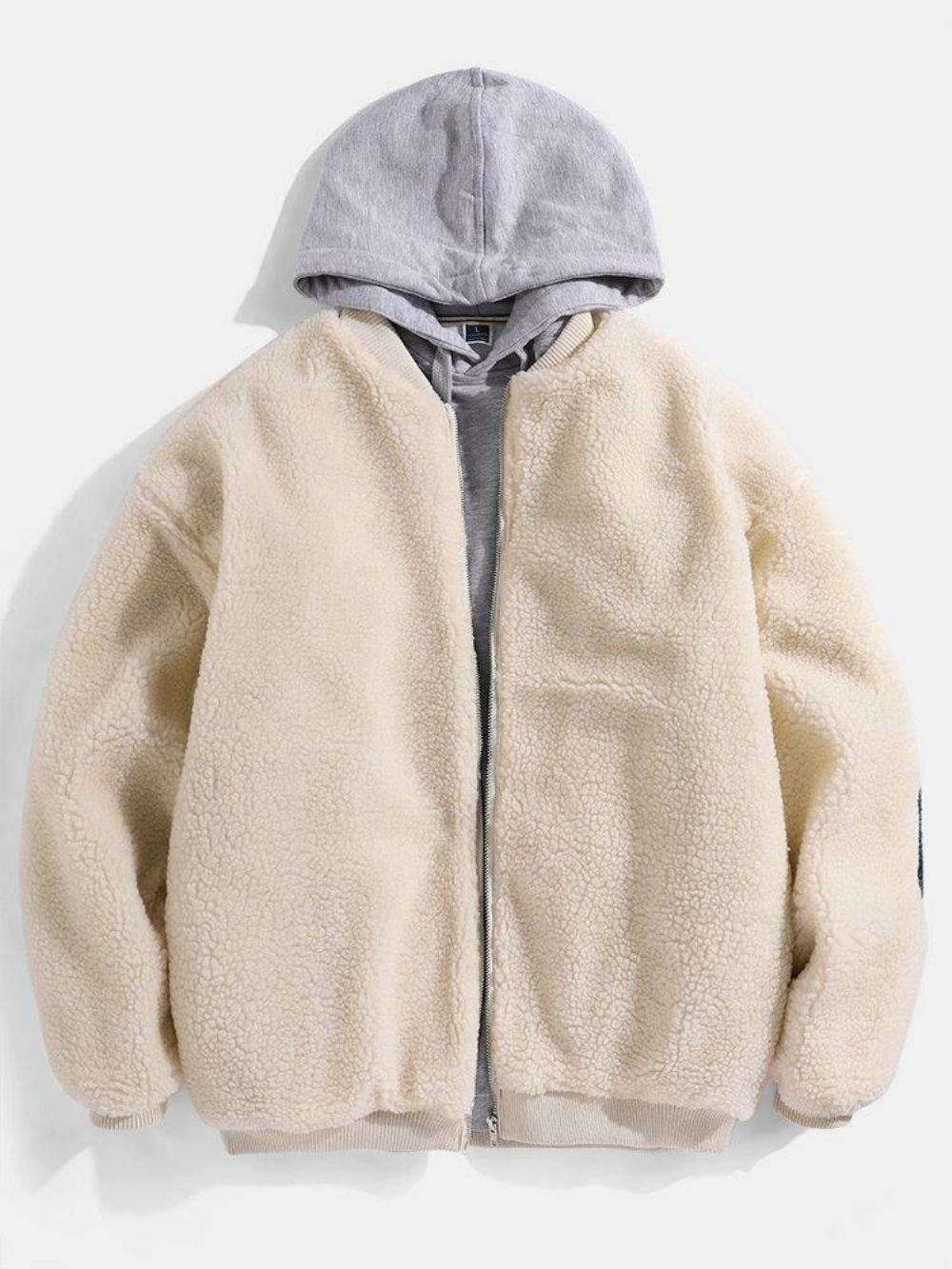 Über Dem Rücken Bestickte Wolljacke Für Herren Einfarbig Lässig Warm