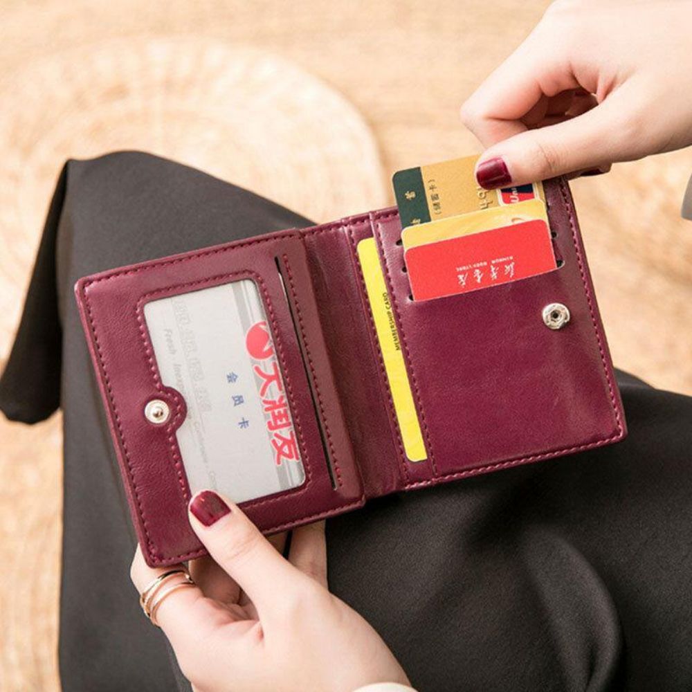 Damen Retro Mni Bifold Multi-Card-Slot-Kartenhalter-Geldbörse