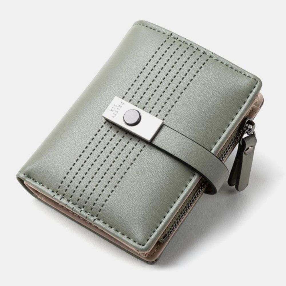 Frauen 6 Kartenfächer Bifold Solid Short Wallet Purse