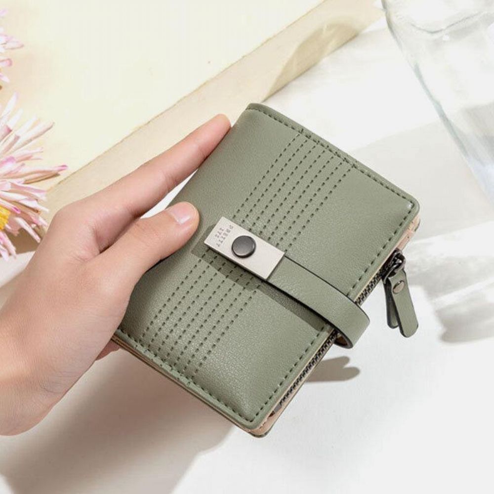 Frauen 6 Kartenfächer Bifold Solid Short Wallet Purse