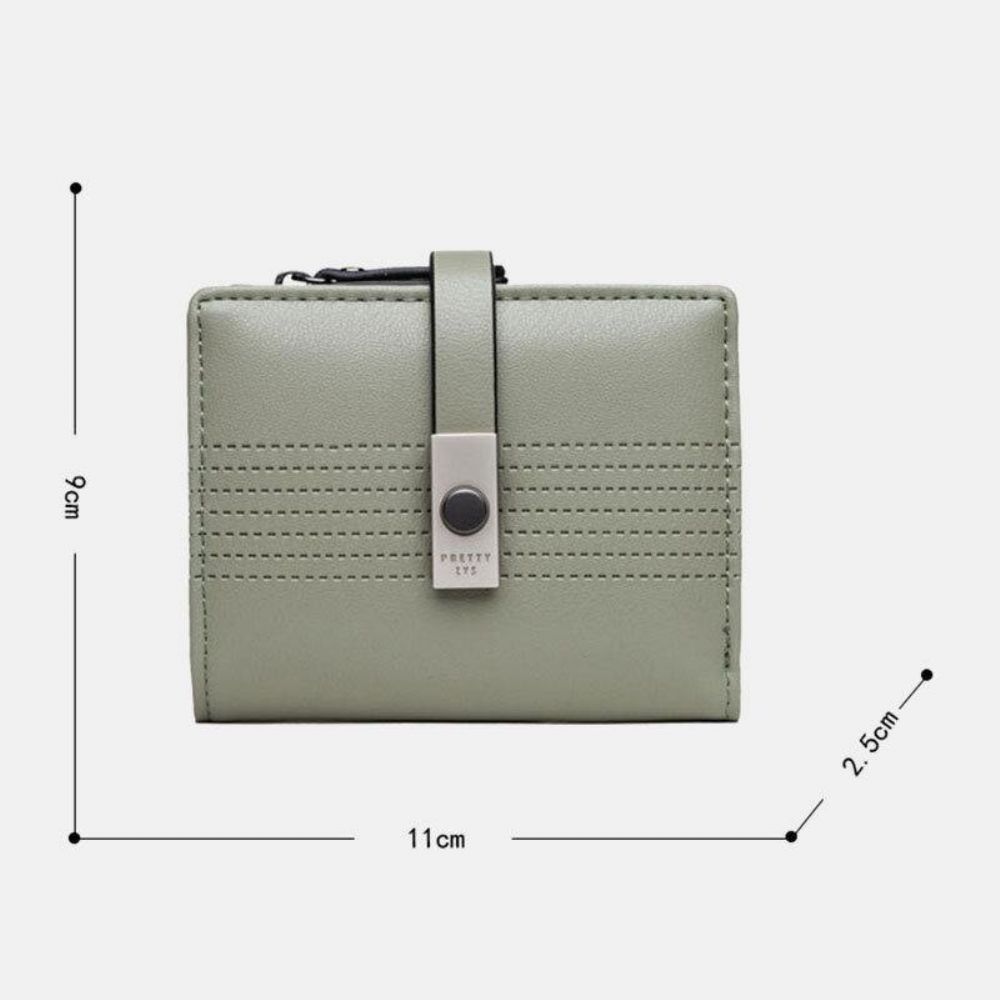 Frauen 6 Kartenfächer Bifold Solid Short Wallet Purse