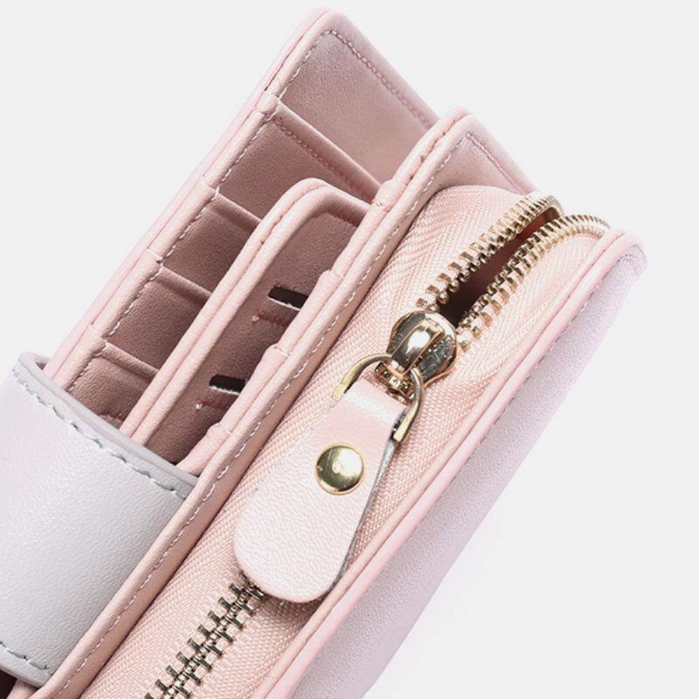 Frauen Echtes Leder Anti-Diebstahl Multi-Slots Bifold Wallet Purse Clutches Bag