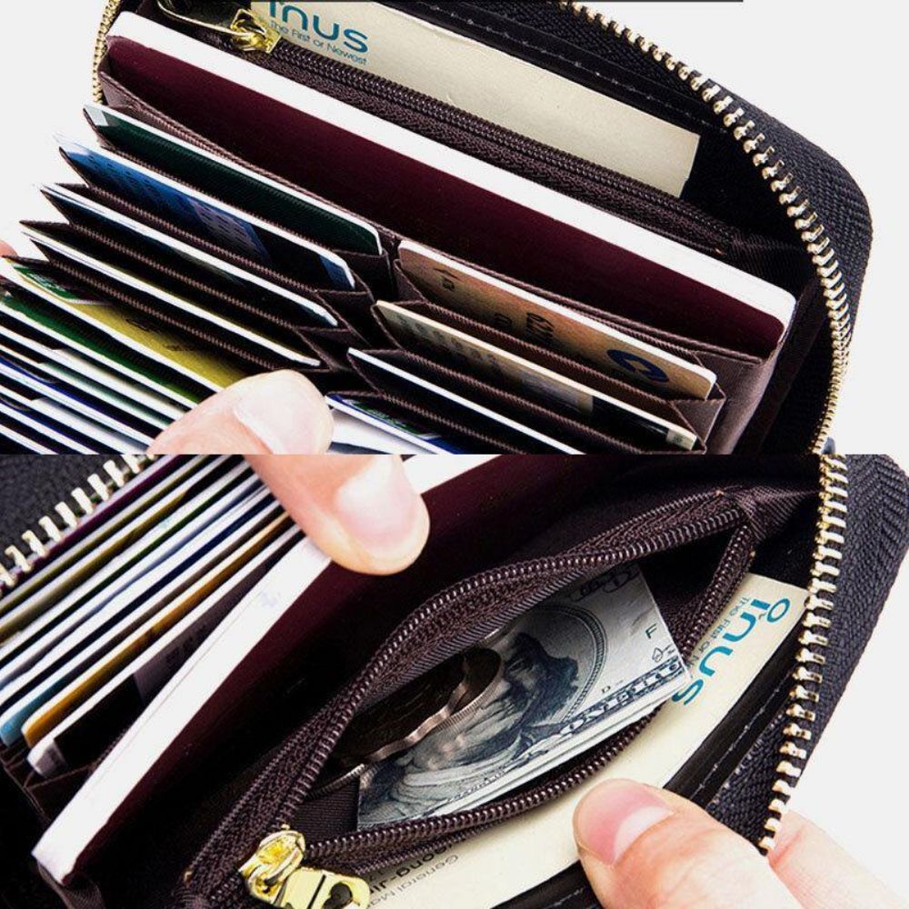 Frauen Echtes Leder Multifunktions Multi Card Slot Travel Small Wallet