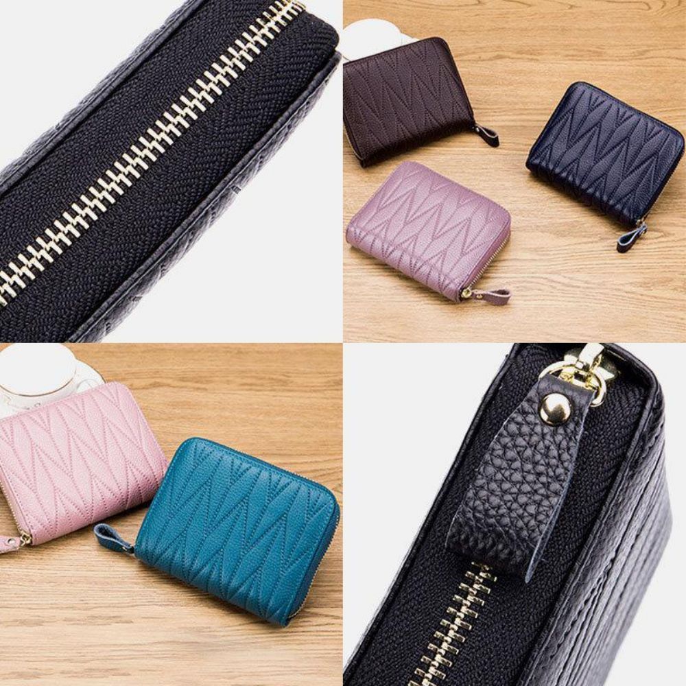 Frauen Echtes Leder Multifunktions Multi Card Slot Travel Small Wallet