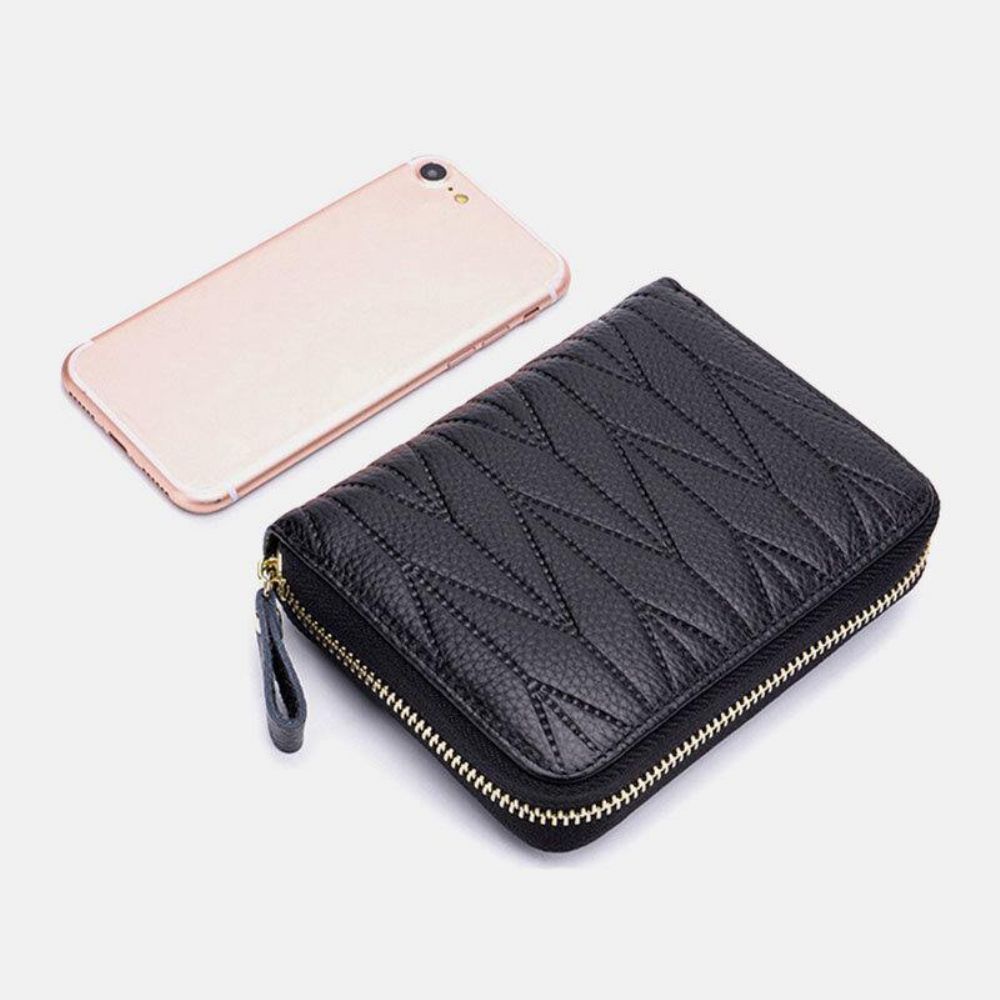 Frauen Echtes Leder Multifunktions Multi Card Slot Travel Small Wallet