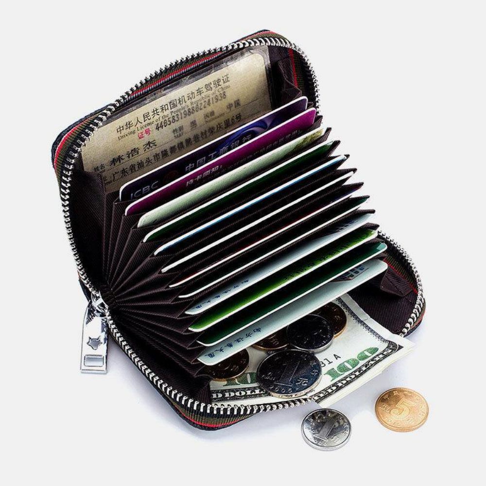 Frauen Echtes Leder Organ Design Multi Card Slot Kleine Kartenhalter Geldbörse