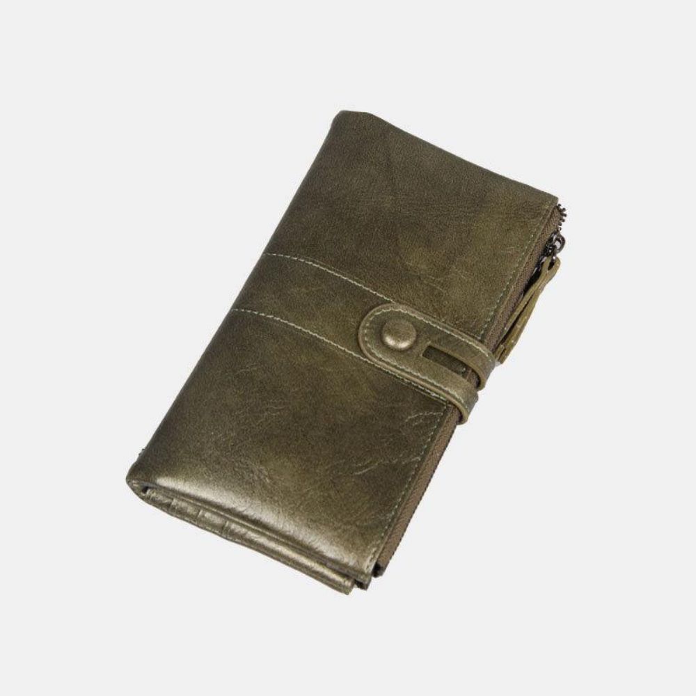 Frauen Multi-Slots 12 Kartenfächer Zipper Bifold 6.3Inch Phone Long Wallet