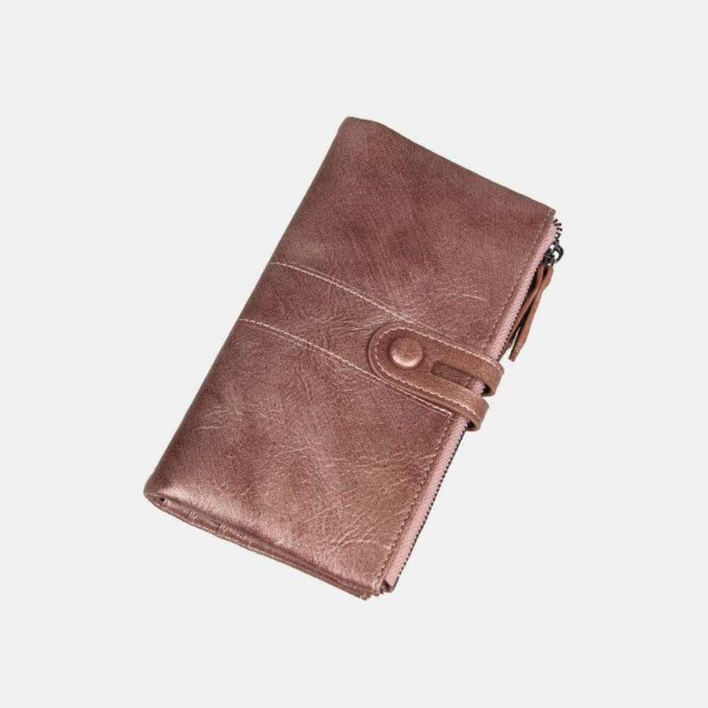 Frauen Multi-Slots 12 Kartenfächer Zipper Bifold 6.3Inch Phone Long Wallet