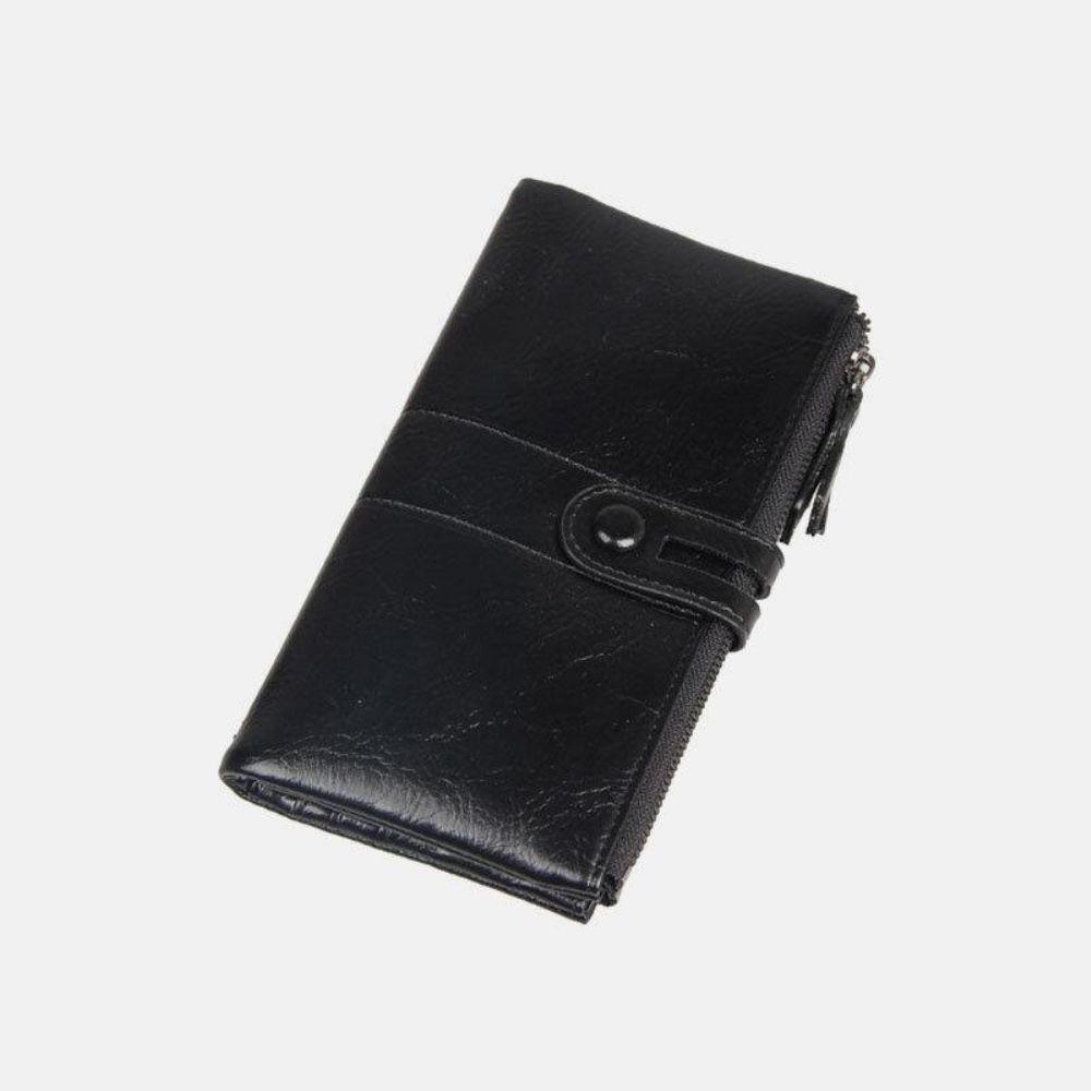 Frauen Multi-Slots 12 Kartenfächer Zipper Bifold 6.3Inch Phone Long Wallet