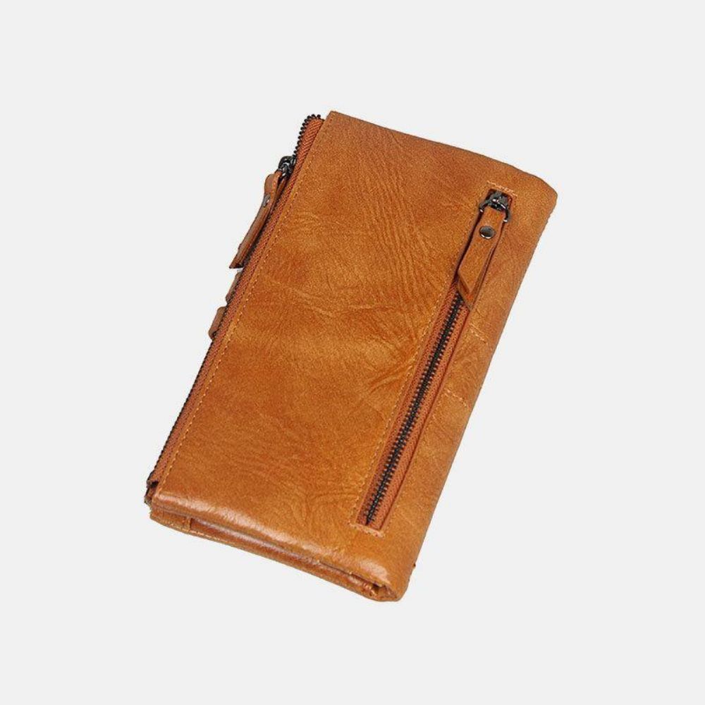 Frauen Multi-Slots 12 Kartenfächer Zipper Bifold 6.3Inch Phone Long Wallet