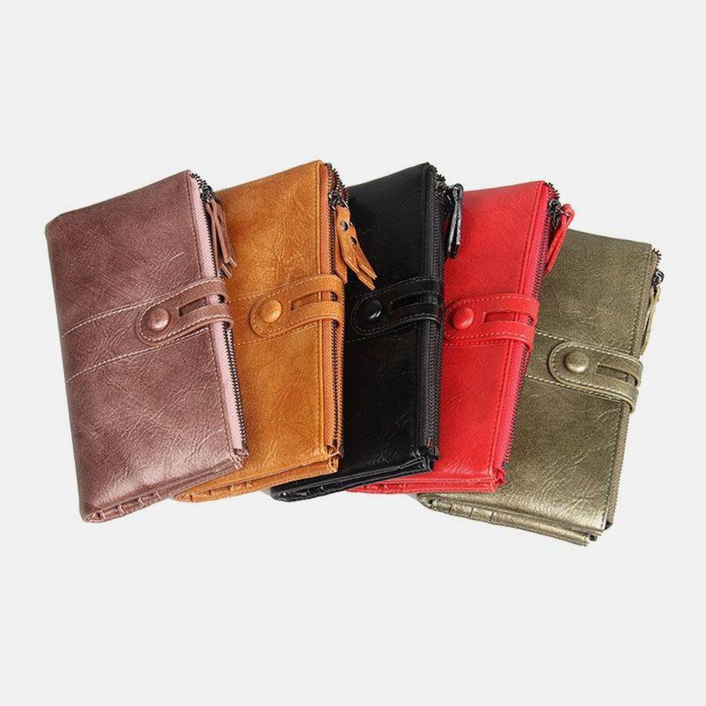 Frauen Multi-Slots 12 Kartenfächer Zipper Bifold 6.3Inch Phone Long Wallet