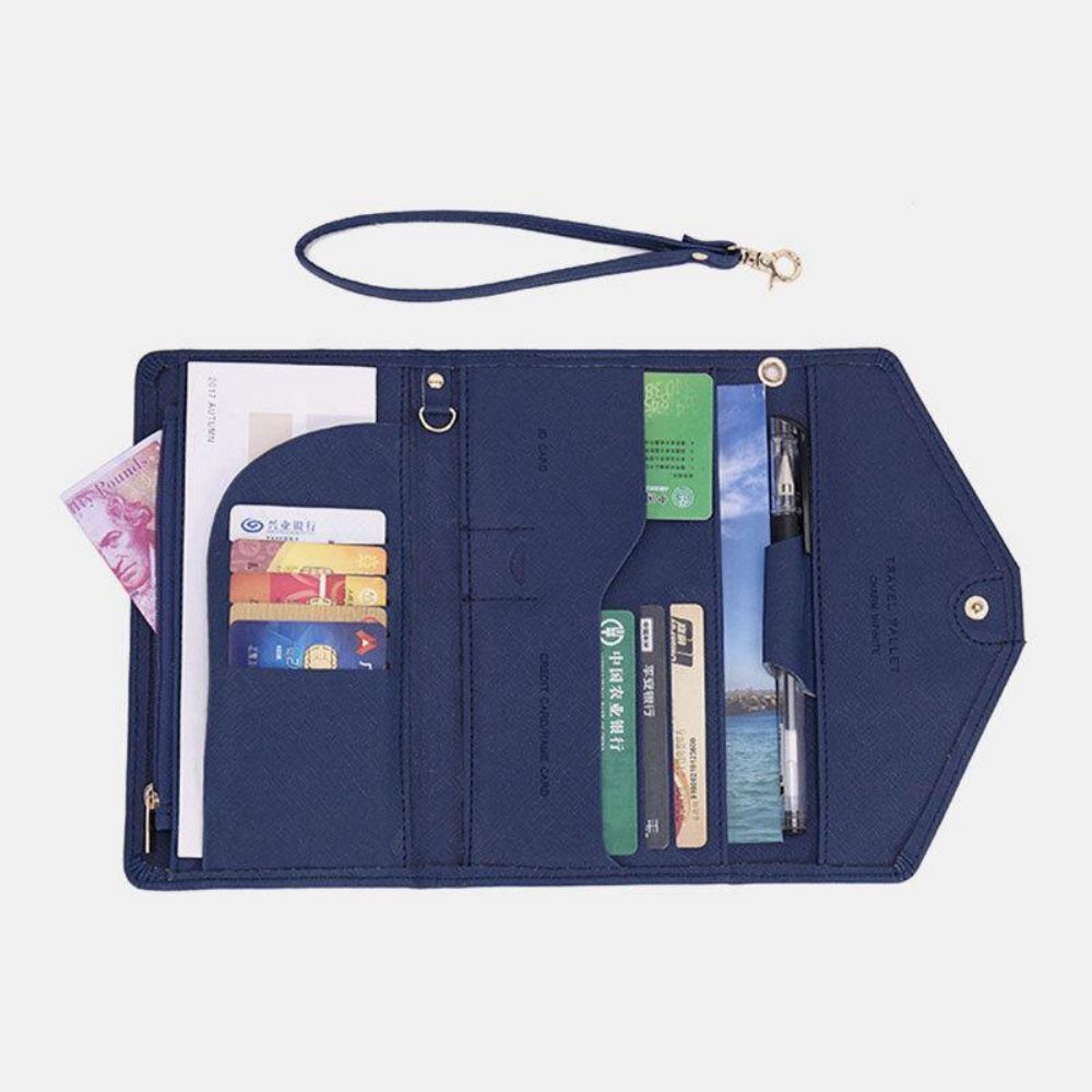 Frauen Multifunktionales 8-Karten-Etui Trifold Passport Business Wallet Purse