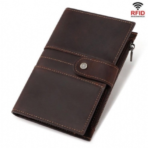 Herren Echtes Leder Anti-Diebstahl Passport Case Clutch Geldbörse Hand Carry Card Holder Wallet