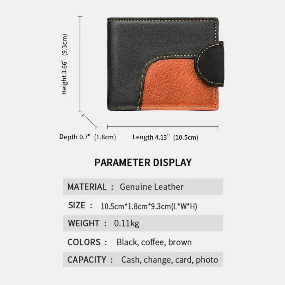 Herren Echtes Leder Bifold Anti-Diebstahl Multi-Kartensteckplatz Retro Casual Kartenhalter Münzgeldbörse